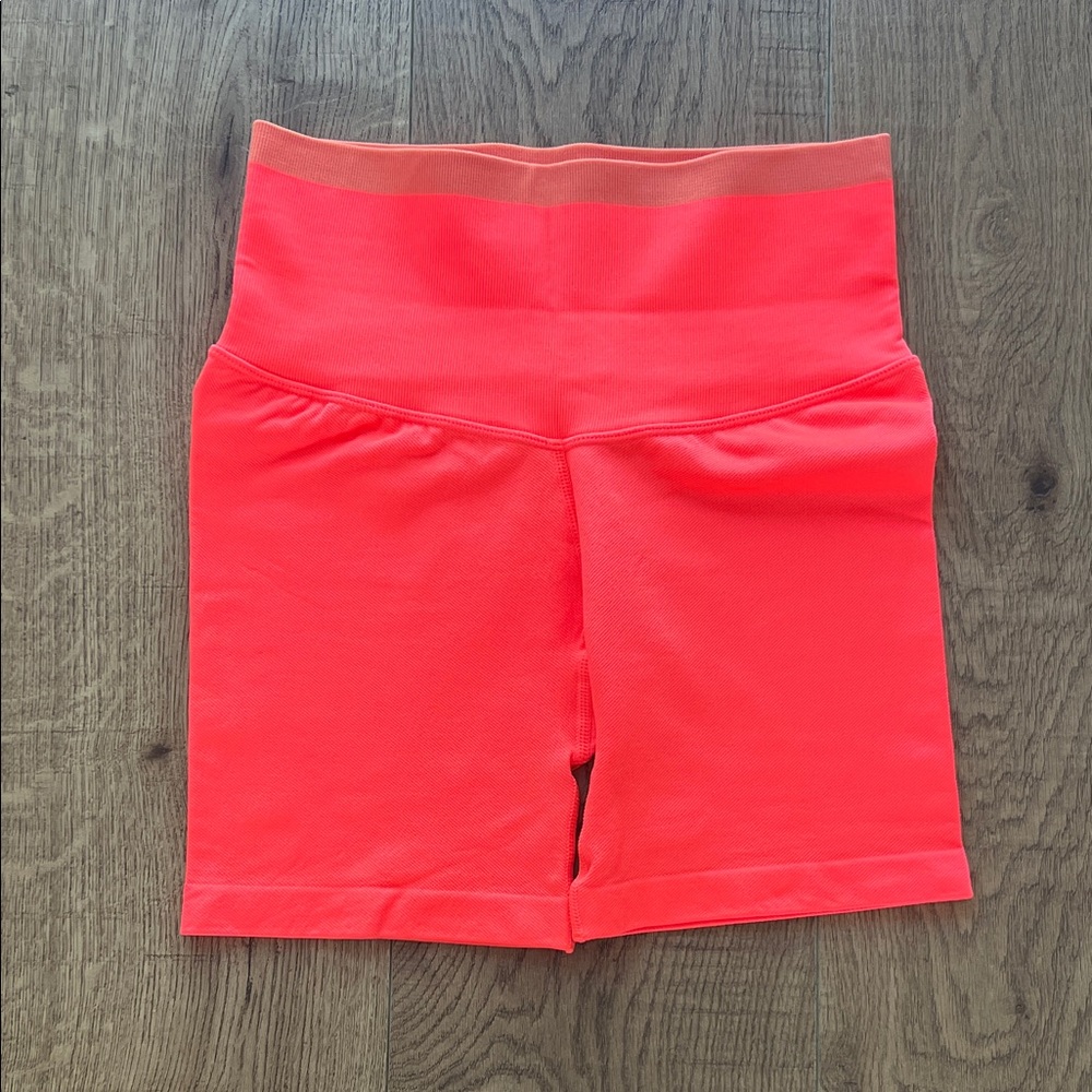 NWOT JoyLab Women's High-Waisted Neon Orange Shorts Size S